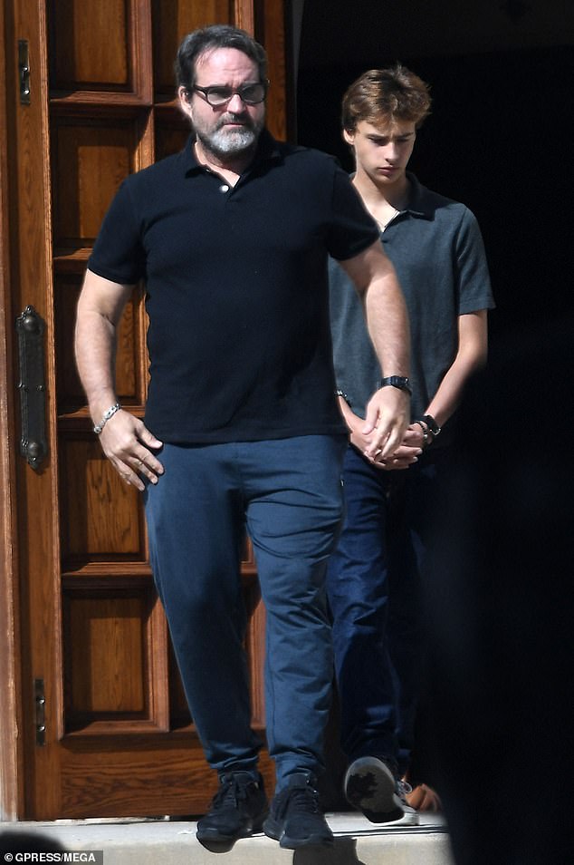 Patric and his teen son reportedly went to church in Santa Monica on Sunday and then stopped by the beach for an early morning swim