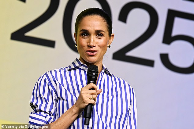 Meghan Markle is set to discuss her experience as a 'high-profile business founder' as she makes an appearance at Fortune's Most Powerful Women summit this week. Pictured at Project Healthy Minds' World Mental Health Day on October 10