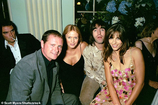 Gazza with Patsy Kensit, Liam Gallagher and Eizabeth Hurley
