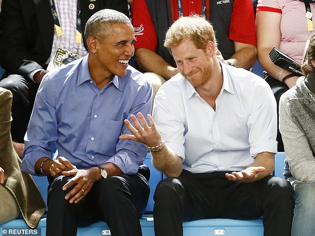 When the video was shared online by the Obamas, there was a short online silence from Harry, with many speculating how the Prince would respond to the so-called 'threat' by the Obamas about the Americans winning