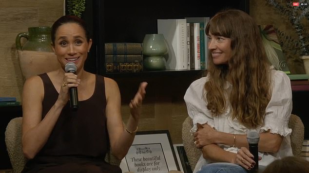 The Duchess of Sussex , 44, also gushed about her 'incredible' daughter Princess Lilibet, four, while chatting with close friend Courtney Adamo at Godmothers bookstore in Summerland.