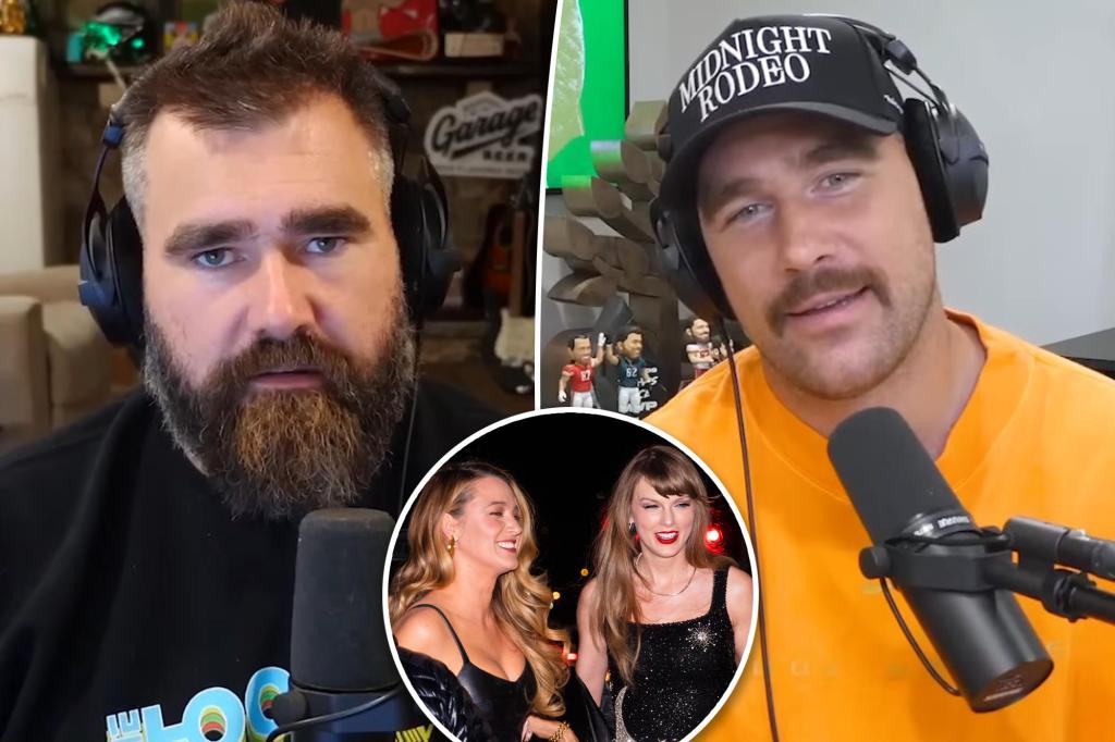 Travis and Jason Kelce applaud ‘friend’ Blake Lively on ‘New Heights’ after her falling out with Taylor Swift Travis and Jason Kelce applaud ‘friend' Blake Lively on 'New Heights' after her falling out with Taylor Swift