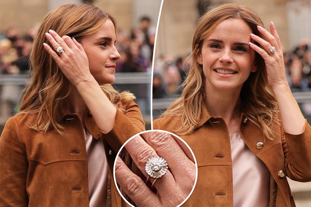 Emma Watson reveals the meaning of the diamond ring she’s been wearing on her left hand Emma Watson reveals the meaning of the diamond ring she’s been wearing on her left hand