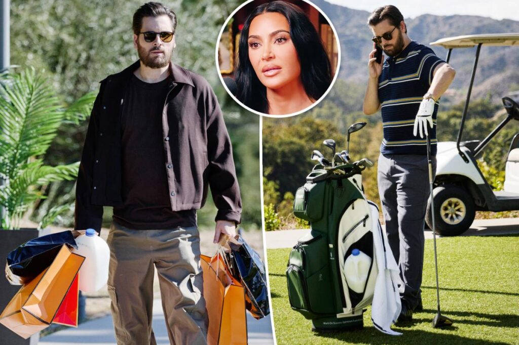 Scott Disick trolls Kim Kardashian by posing with gallons of milk after her clueless confession
