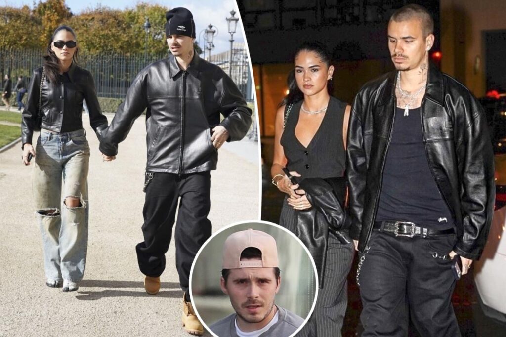 Romeo Beckham and Kim Turnbull hold hands in Paris after reigniting romance