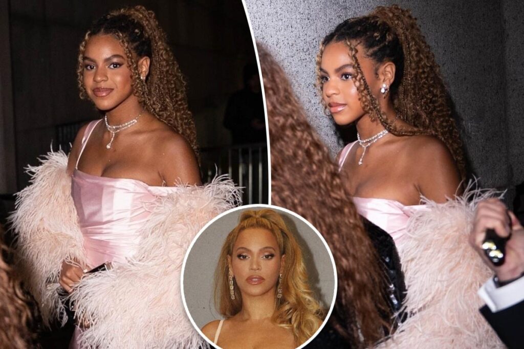 Beyoncé’s look-alike daughter Blue Ivy wears pink satin dress and feathers to the 2025 Angel Ball in New York City Beyoncé’s look-alike daughter Blue Ivy wears pink satin dress and feathers to the 2025 Angel Ball in New York City
