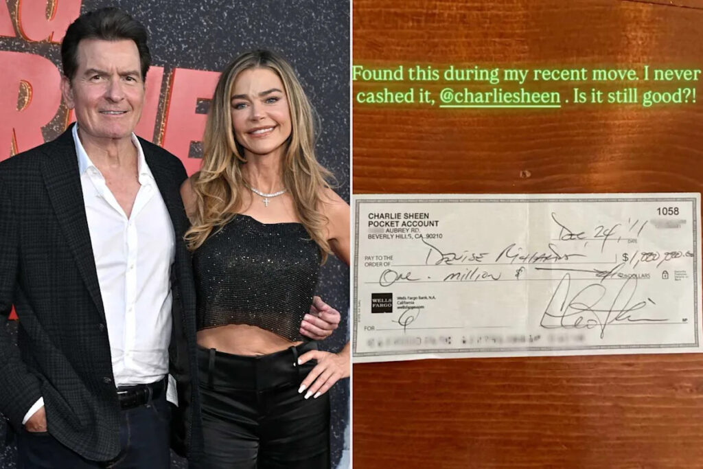 Denise Richards Shows Off $1 Million Check She 'Never Cashed' from Ex Charlie Sheen: 'Is It Still Good?'