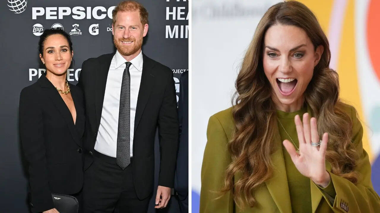 ​(Left) Meghan Markle and Prince Harry​; (right) Kate Middleton. (Photos: AP)