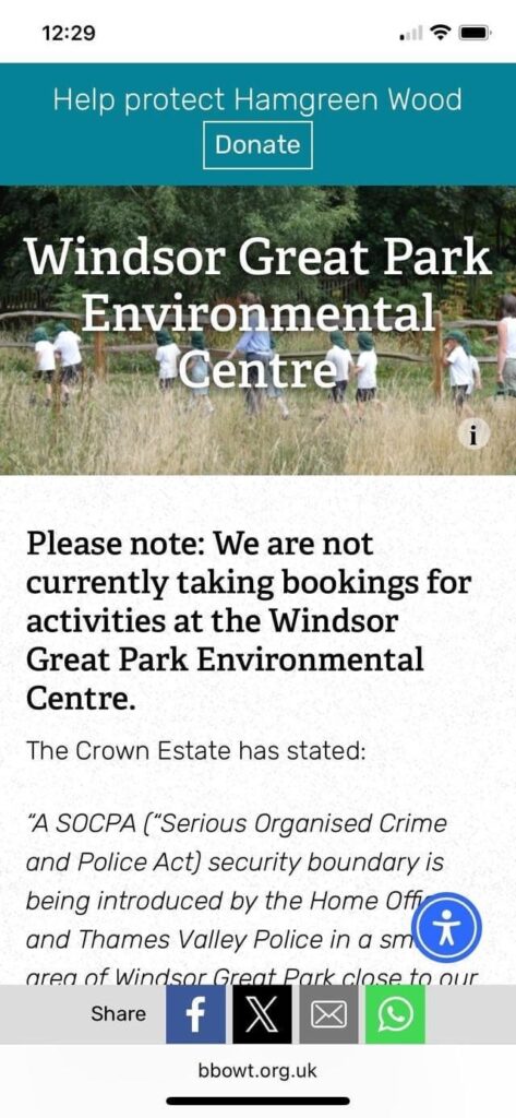 William & Kate Force Closure of Children’s Nature Center