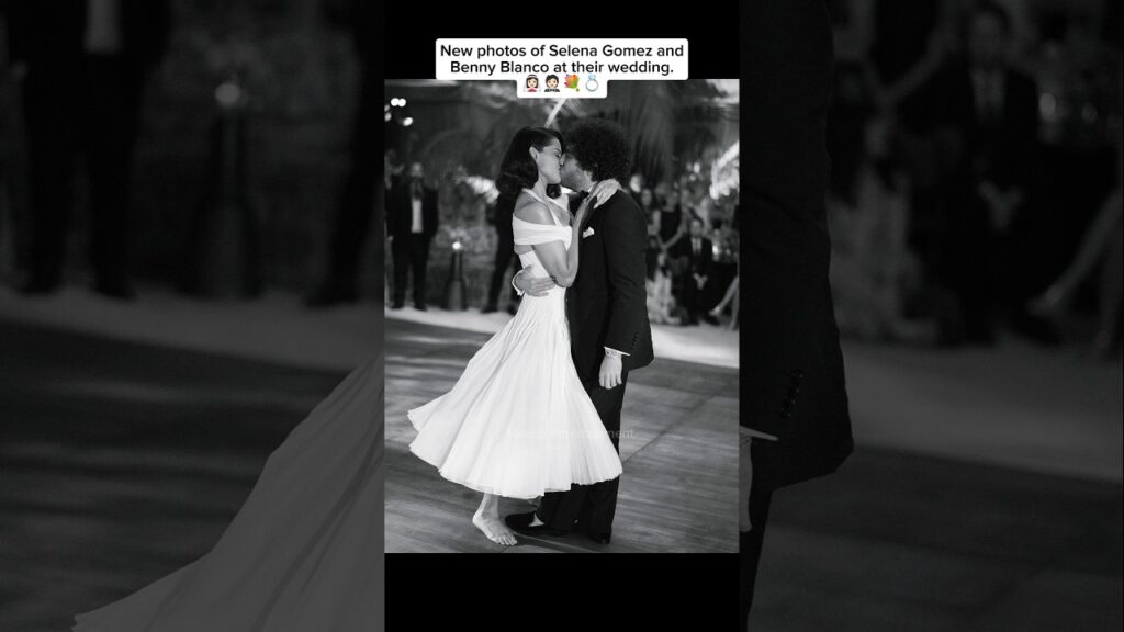 Selena Gomez and Benny Blanco at their wedding. 🥹👰🏻‍♀️🤵🏻🤍 #selenagomez #bennyblanco #wedding #fyp