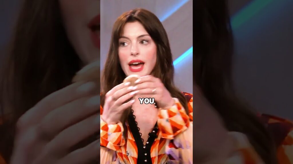 Anne Hathaway Teaches the Best Way to Eat a Cupcake #shorts #annehathaway #annehathway
