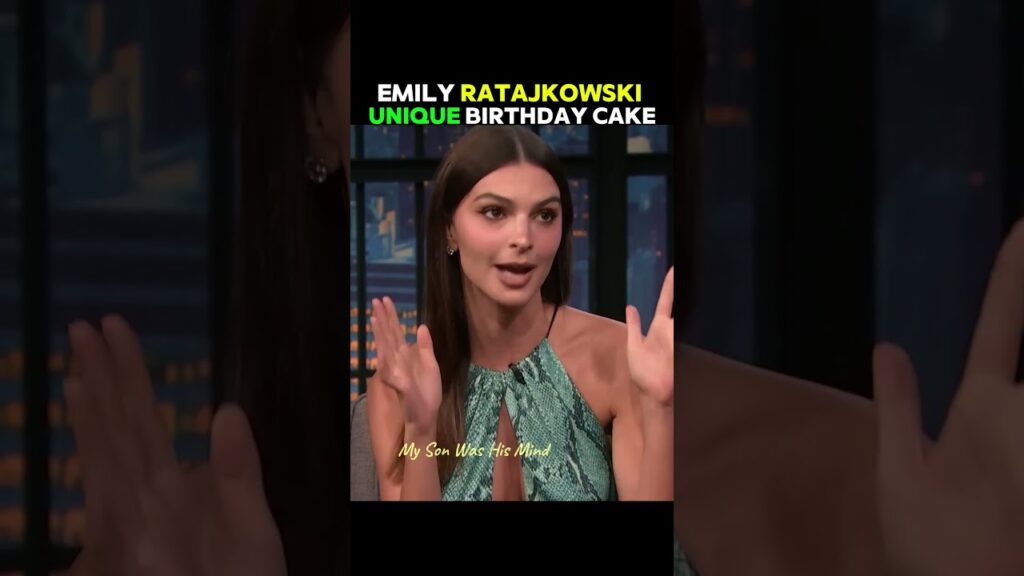 Emily Ratajkowski's unique birthday cake#funny#talkshow#dialogue#interview #comedy