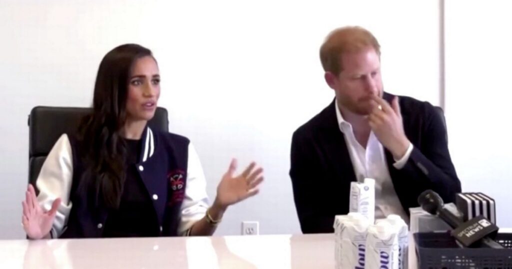 Prince Harry collapses ‘like a souffle’ as Meghan interrupts him in wince-worthy chat Ipso logo