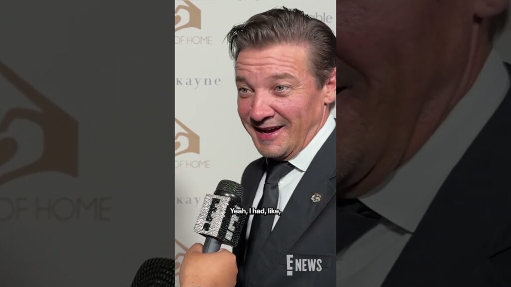 Jeremy Renner talks about returning to acting after his accident to film "Knives out 3" in Europe.