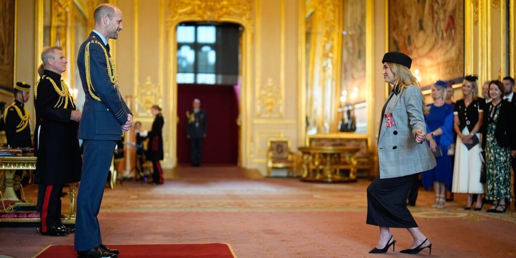 Prince William awards pregnant Love Island star an MBE as she becomes first contestant to be honoured by royals