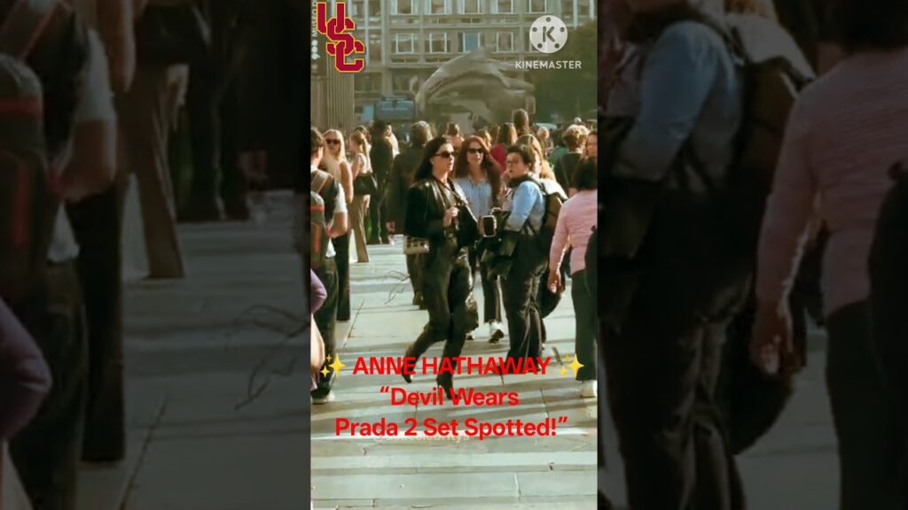 anne hathaway spotted in milan 😍 | devil wears prada 2 set sneak peek | hollywood news #trendingnow