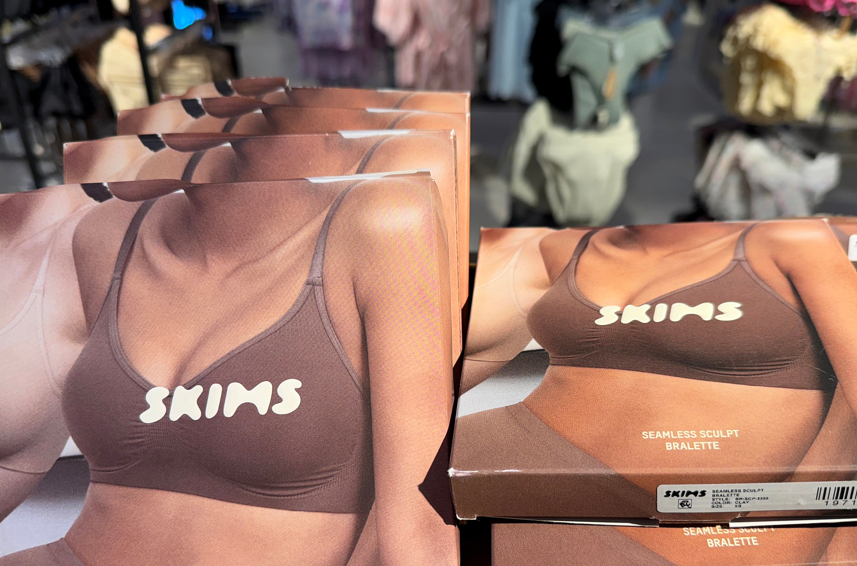 The thongs are listed on the Skims website with the tagline, 'With our daring new Faux Hair Panty, your carpet can be whatever color you want it to be'