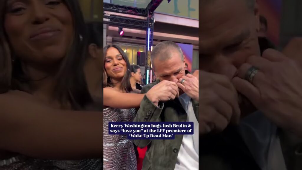 Kerry Washington Hugs Josh Brolin and Says “Love You” at ‘Wake Up Dead Man’ Premiere