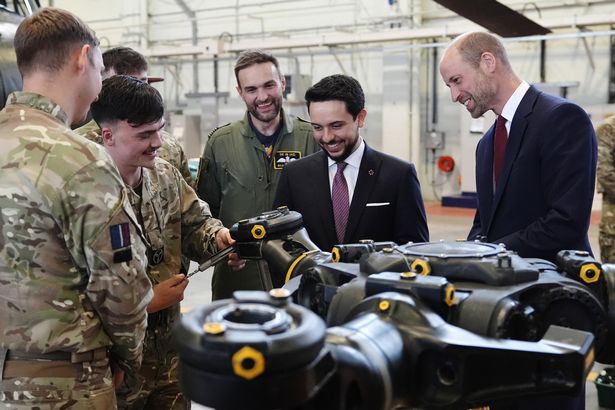 William was joined at the RAF base by Crown Prince Hussein of Jordan 