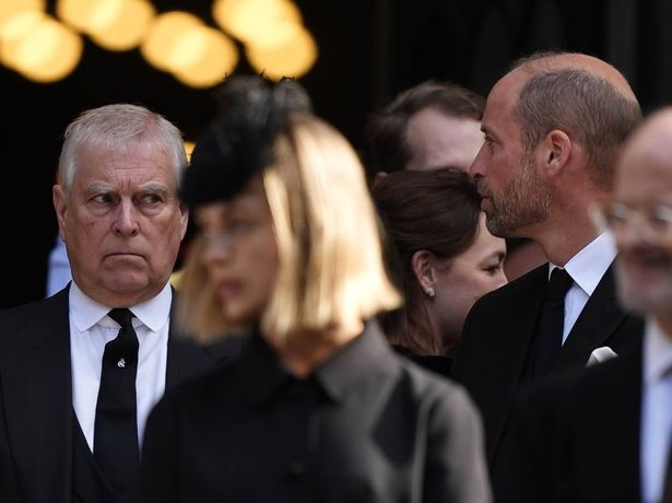 LONDON, ENGLAND - SEPTEMBER 16: Prince Andrew, Duke of York and Prince William, Prince of Wales leave after the Requiem Mass service for the Duchess of Kent, at Westminster Cathedral on September 16, 2025 in London, England. Katharine, Duchess of Kent was married to Prince Edward, Duke of Kent, the first cousin of Queen Elizabeth II. She died on September 4 at the age of 92 at Kensington Palace surrounded by her family. Having converted to Catholicism in 1994, her funeral takes place at Westminster Cathedral and is the first Catholic funeral to be held for a member of the royal family in modern British history. Her Royal Highness will be laid to rest at the Royal Burial Ground at Frogmore, Windsor. (Photo Jordan Pettitt - Pool/Getty Images)