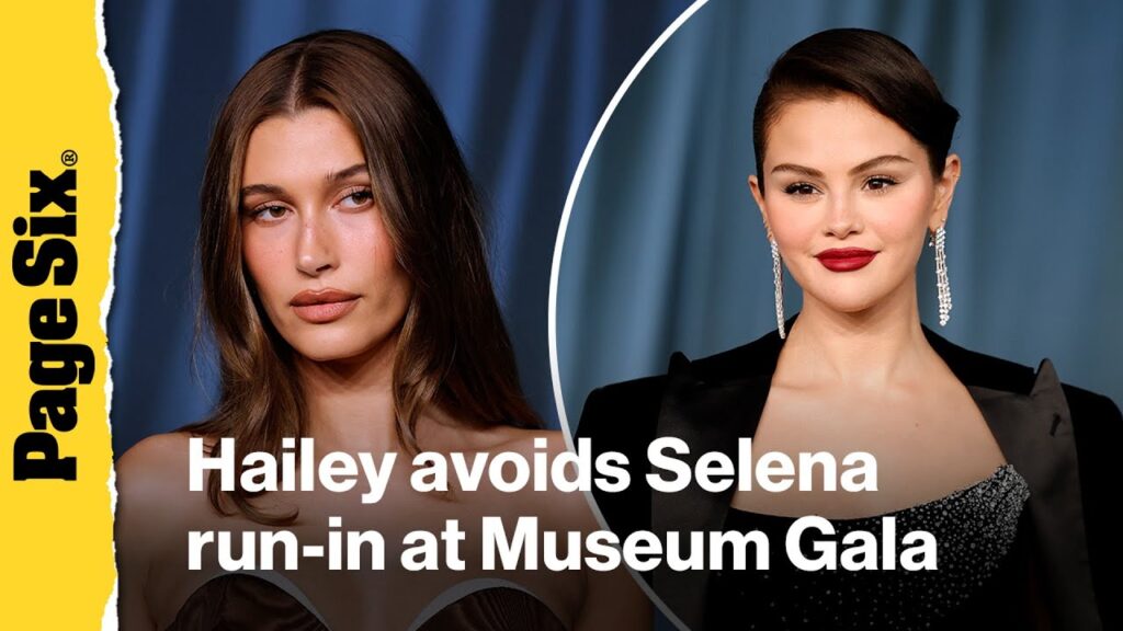 Hailey Bieber avoids Selena Gomez run-in at Museum Gala