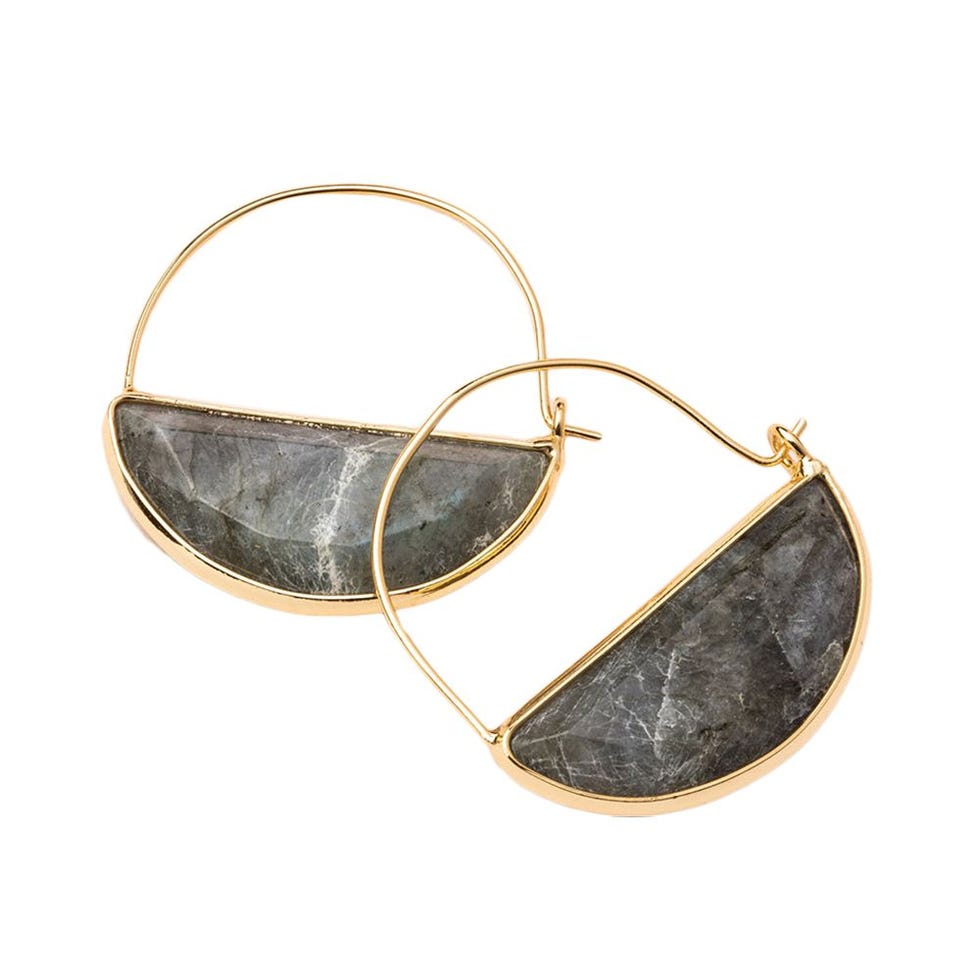 Stone Prism Hoop Earring Stone Prism Hoop Earring
