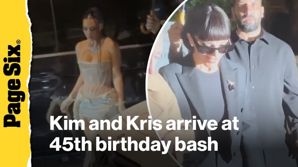 Watch Kim Kardashian and Kris Jenner arrive at 45th birthday bash in London