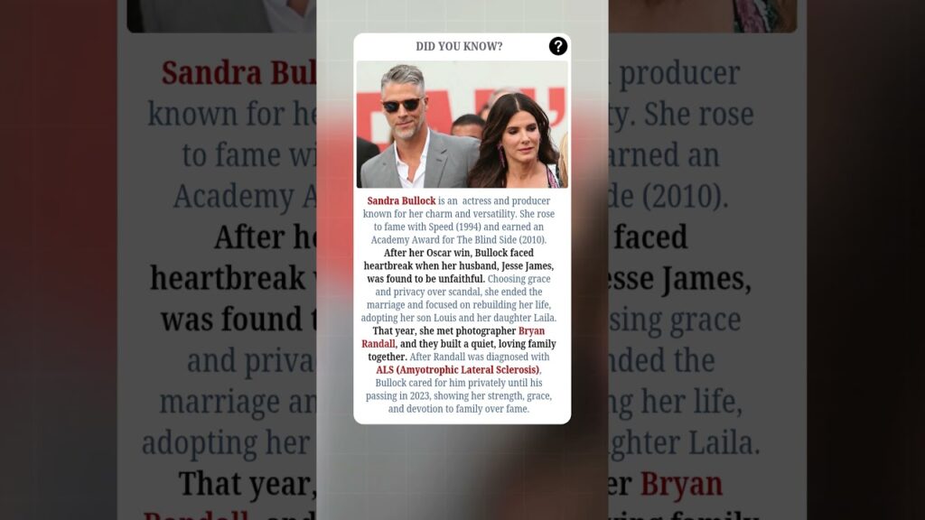 Sandra Bullock: The Tragic Love Story Behind Her Happiness Sandra Bullock: The Tragic Love Story Behind Her Happiness