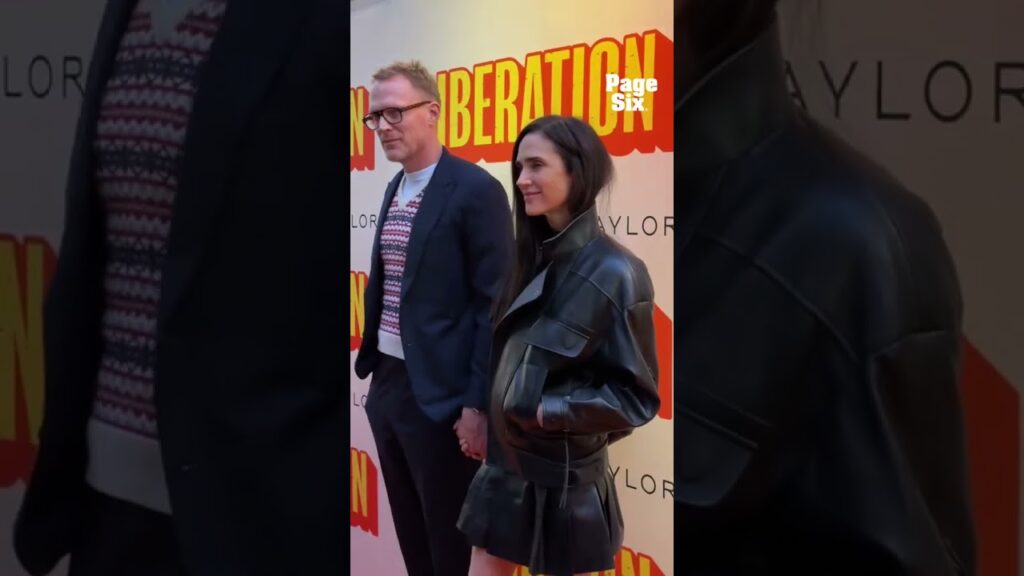 Jennifer Connelly & husband Paul Bettany in opening night of Liberation on Broadway in NYC #shorts