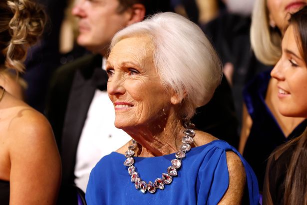 LONDON, ENGLAND - SEPTEMBER 11: Dame Mary Berry smiles  during the NTAs 2024 at The O2 Arena on September 11, 2024 in London, England. (Photo by John Phillips/Getty Images for the NTA's)