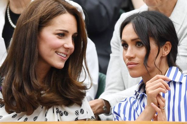 Meghan Markle and Kate Middleton at Wimbledon in July 2018 