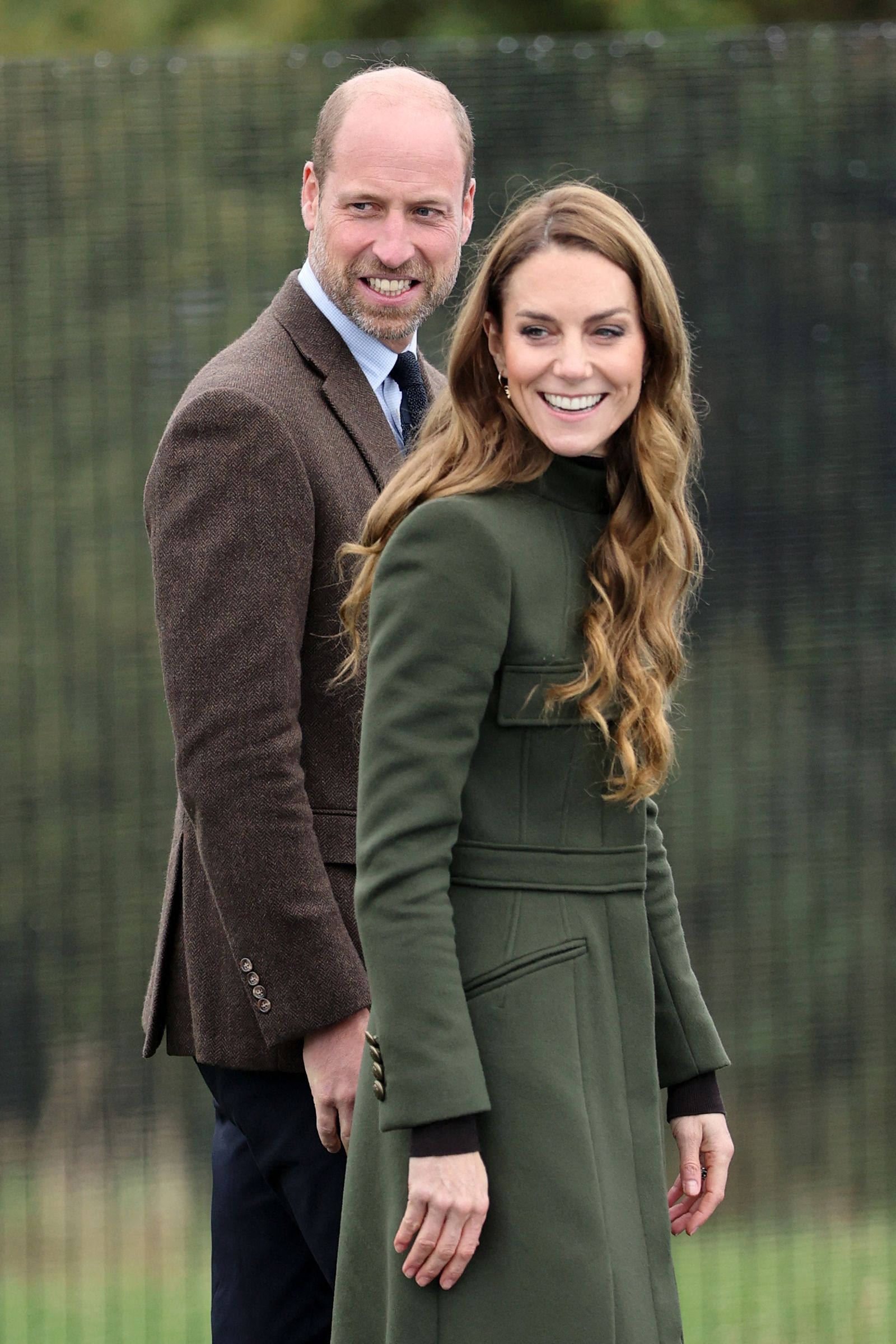Britain's Catherine Princess of Wales and Britain's Prince William Prince of Wales take part in a training scenario...