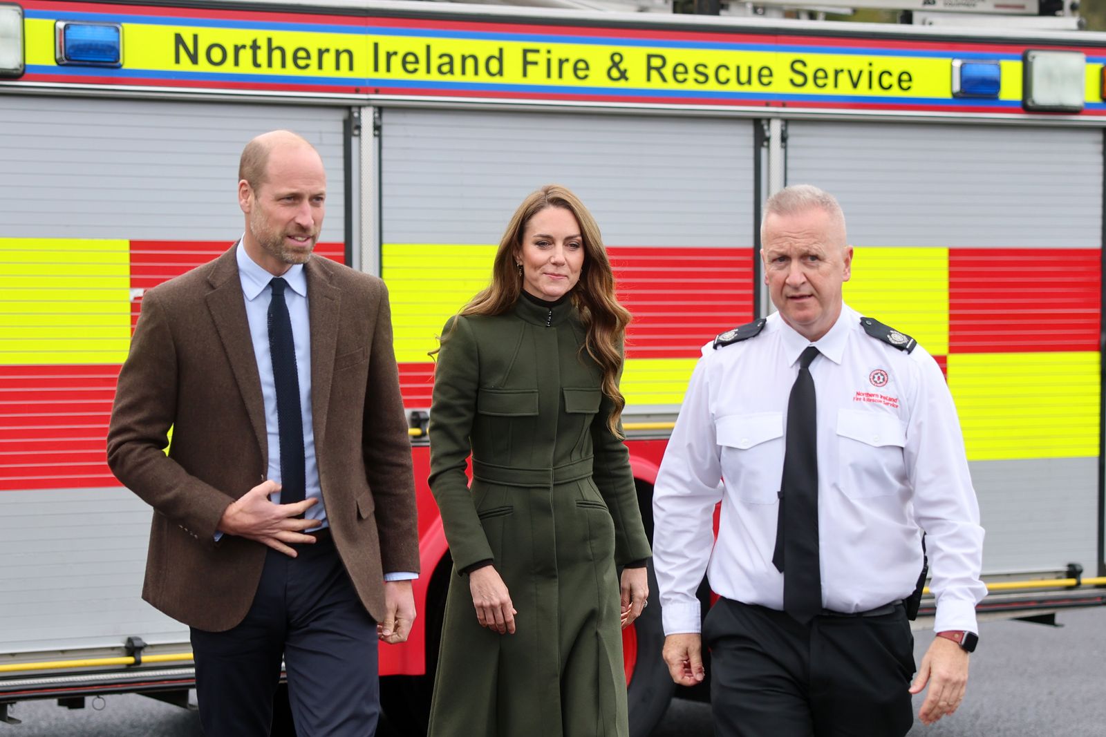Prince William Prince of Wales and Catherine Princess of Wales visit the Northern Ireland Fire amp Rescue Services  new...