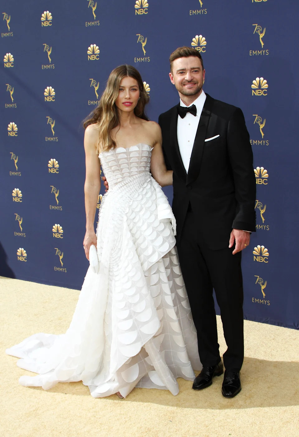 Jessica Biel, Justin Timberlake at arrivals for 70th Primetime Emmy Awards 2018 - ARRIVALS, Microsoft Theater, Los Angeles, CA September 17, 2018. Photo By: Elizabeth Goodenough/Everett Collection