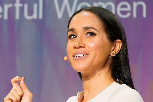 Meghan Markle speaking onstage during Fortune Most Powerful Women Summit