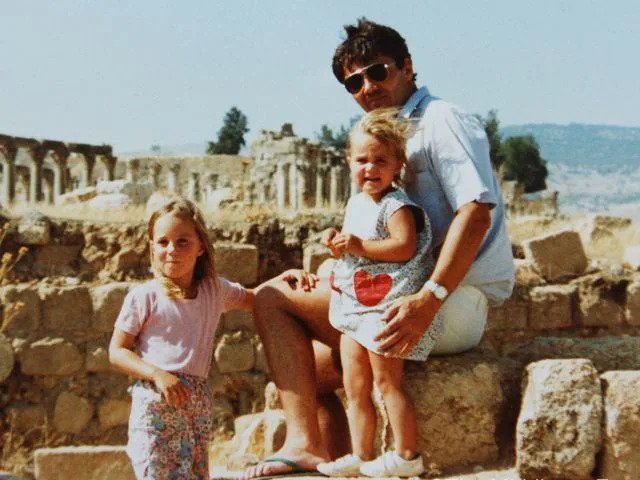 The Middleton Family/Clarence House/Getty Kate Middleton with sister Pippa and Father Michael in Jerash, Jordan.