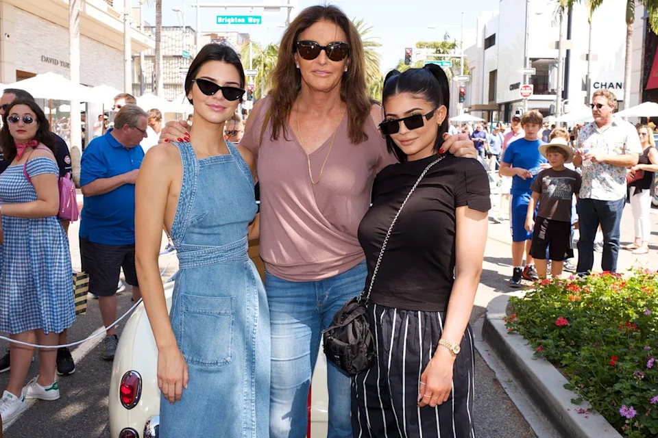 Earl Gibson III/Getty (L-R) Kendall Jenner, Caitlyn Jenner and Kylie Jenner in June 2017