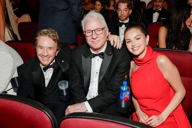 Getty Images Martin Short, Steve Martin, and Selena Gomez at the 2025 Emmy Awards.