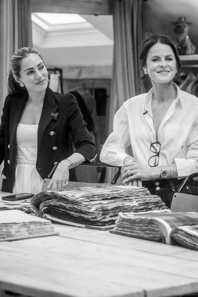 Lydia Millen and Holland Cooper in a design studio