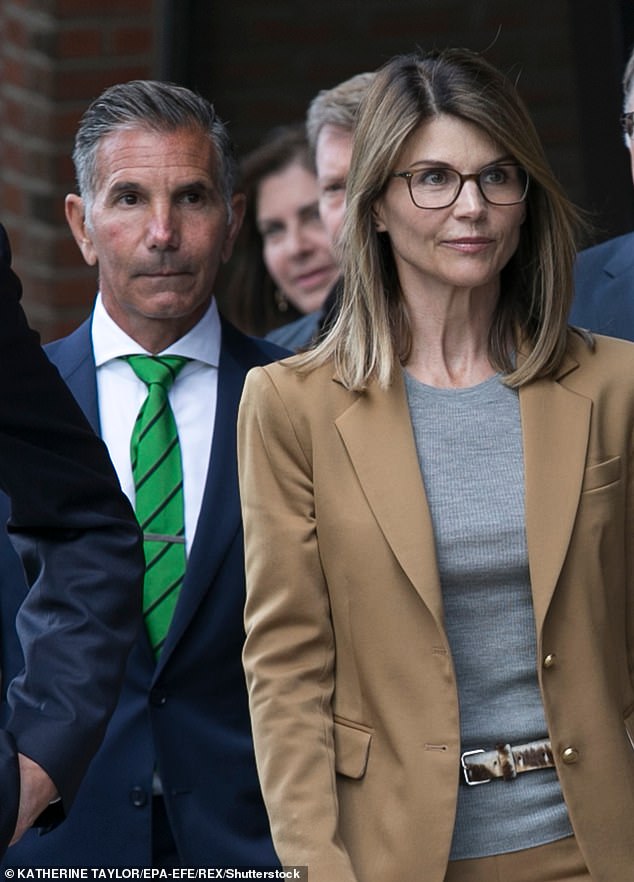In May 2020, Loughlin and Giannulli pleaded guilty in connection with conspiracy charges in the college admission bribery case; pictured in Boston in 2019