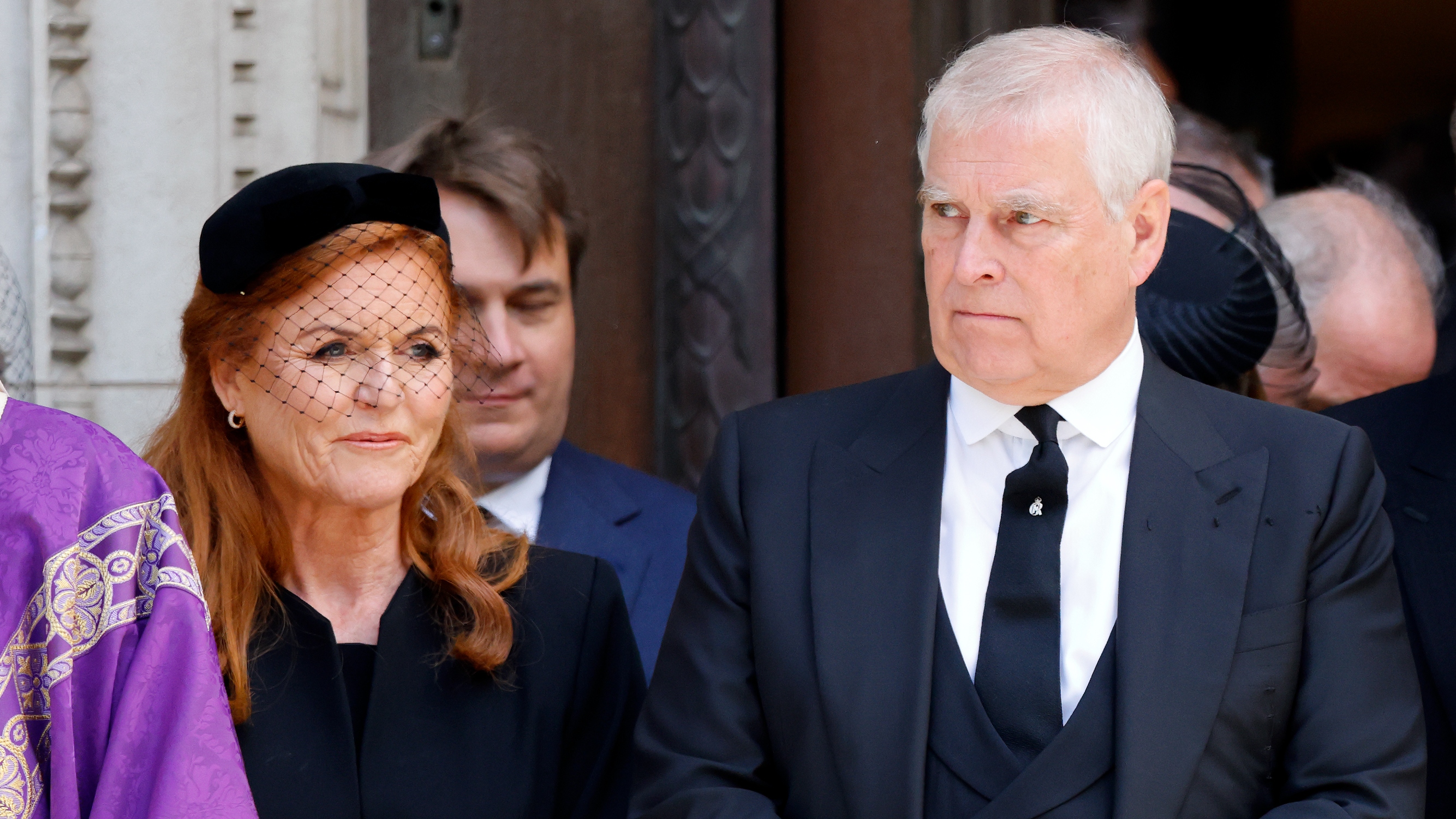 Sarah Ferguson and Prince Andrew attend Katharine, Duchess of Kent's Requiem Mass service