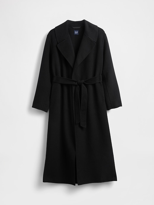 Wool-Blend Wrap Coat