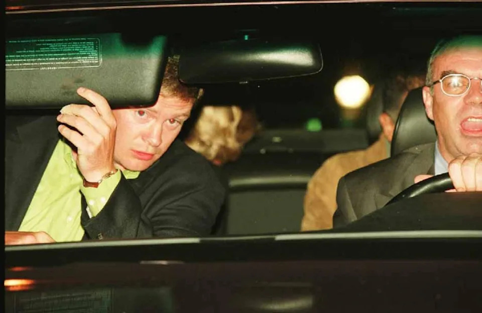 Princess Diana in the back of the car before her fatal accident. Sygma via Getty Images