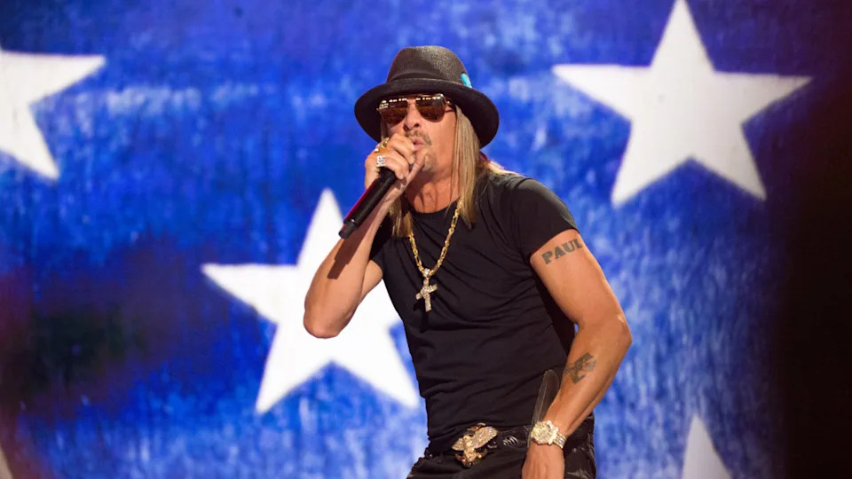 Kid Rock performs during the Republican National Convention (RNC) at the Fiserv ForumPhoto by Jacek Boczarski&sol;Anadolu via Getty Images&rpar;