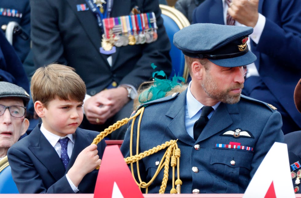 The Royal Family Watch Military Procession To Mark The 80th Anniversary Of VE Day