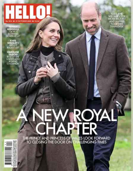 Screenshot of Hello! cover featuring the Prince and Princess of Wales