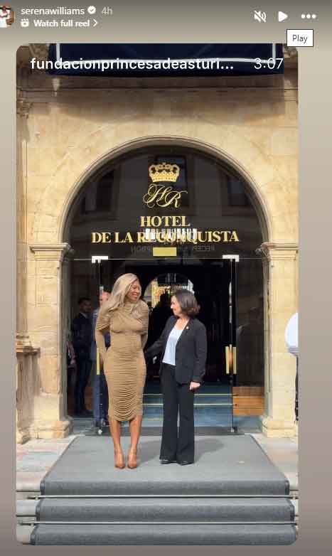 Screengrab of a video shared by Serena William to her Instagram stories