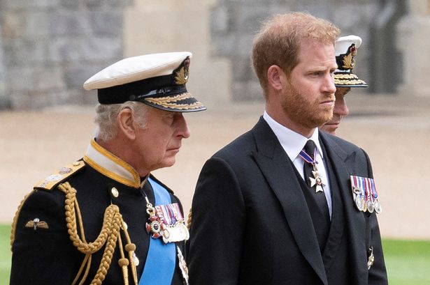 King Charles and Prince Harry pictured in 2022