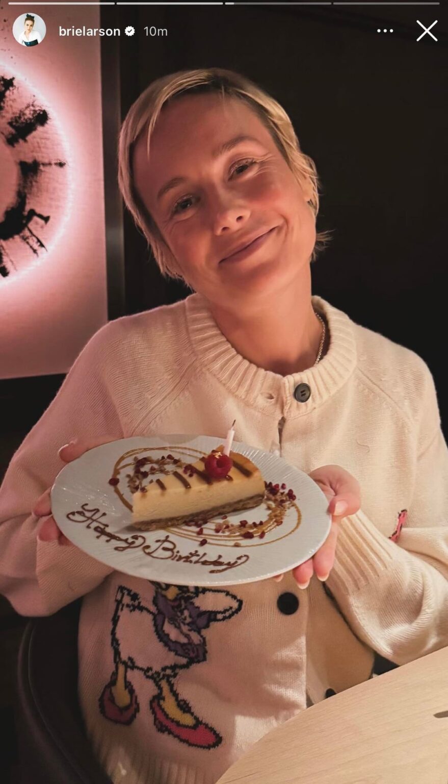 Brie Larson celebrating her birthday