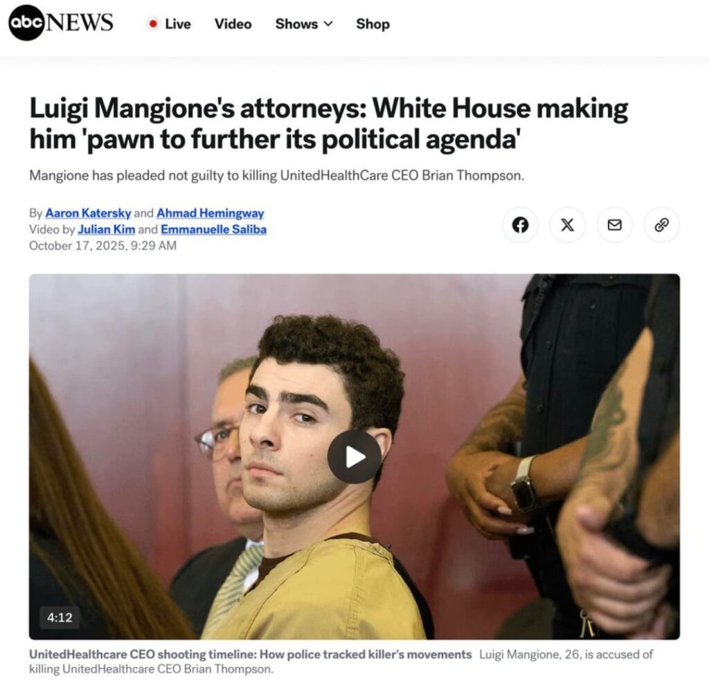 Luigi Mangione's attorneys: White House making him 'pawn to further its political agenda'
